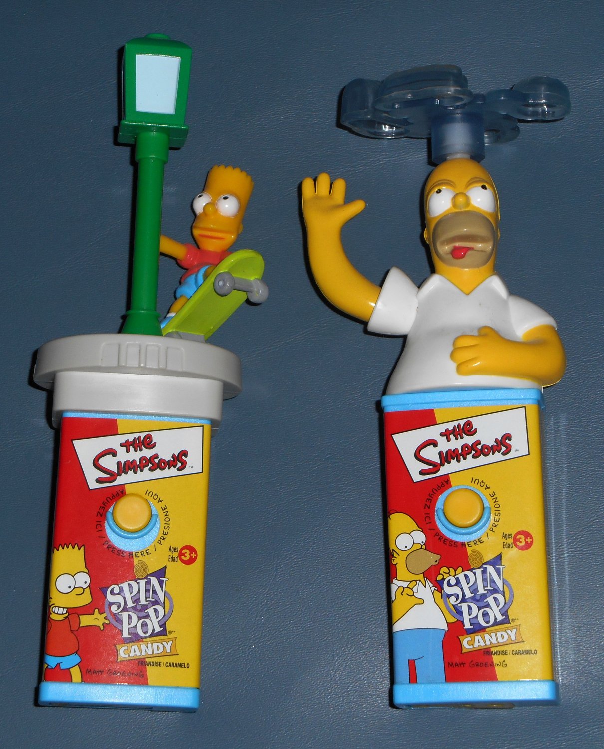 SOLD OUT Simpsons Spin Pop Lot Homer Bart Simpson Cap Candy Battery