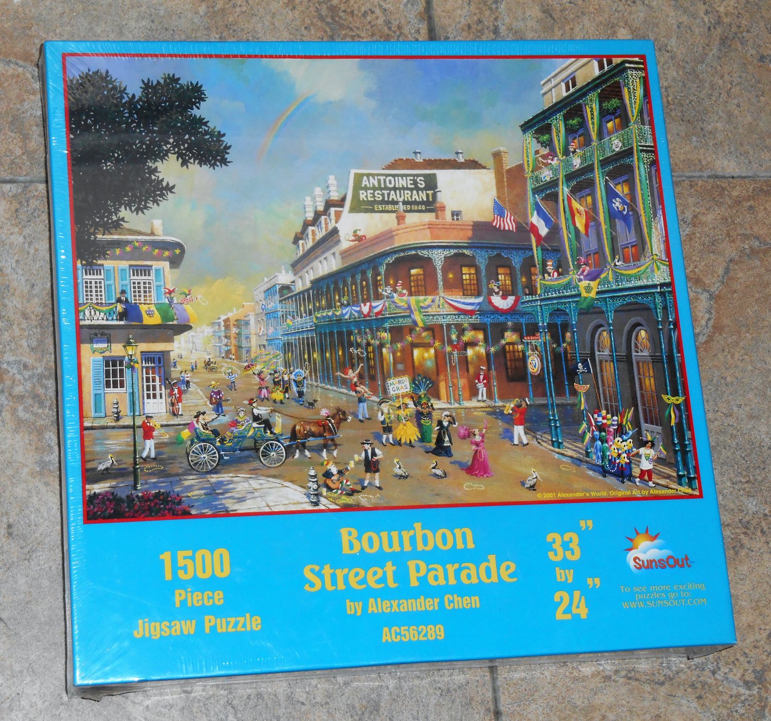 Bourbon Street Parade 1500 Piece Jigsaw Puzzle Mardi Gras SunsOut AC56289 SEALED