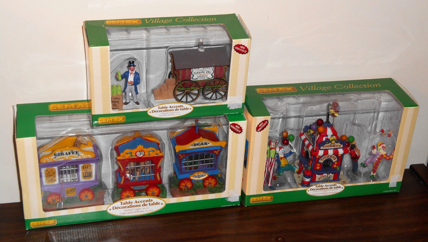 Lemax Circus Village Collection Lot 63581 63582 63563 Table Accent Polyresin Figurines 2006 NIB