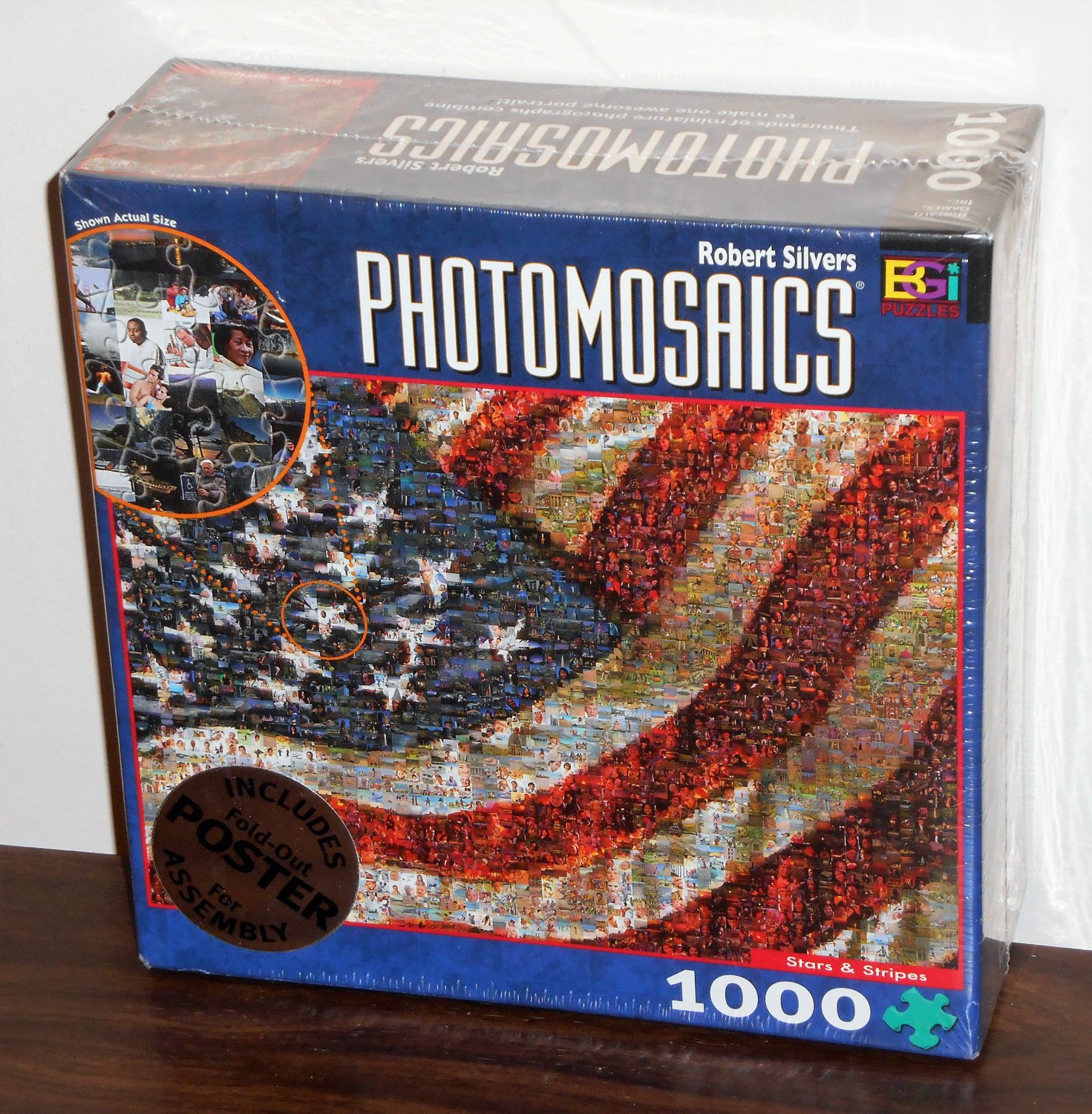 Stars and Stripes 1000 Piece Jigsaw Puzzle Photomosaics Robert Silvers NIB