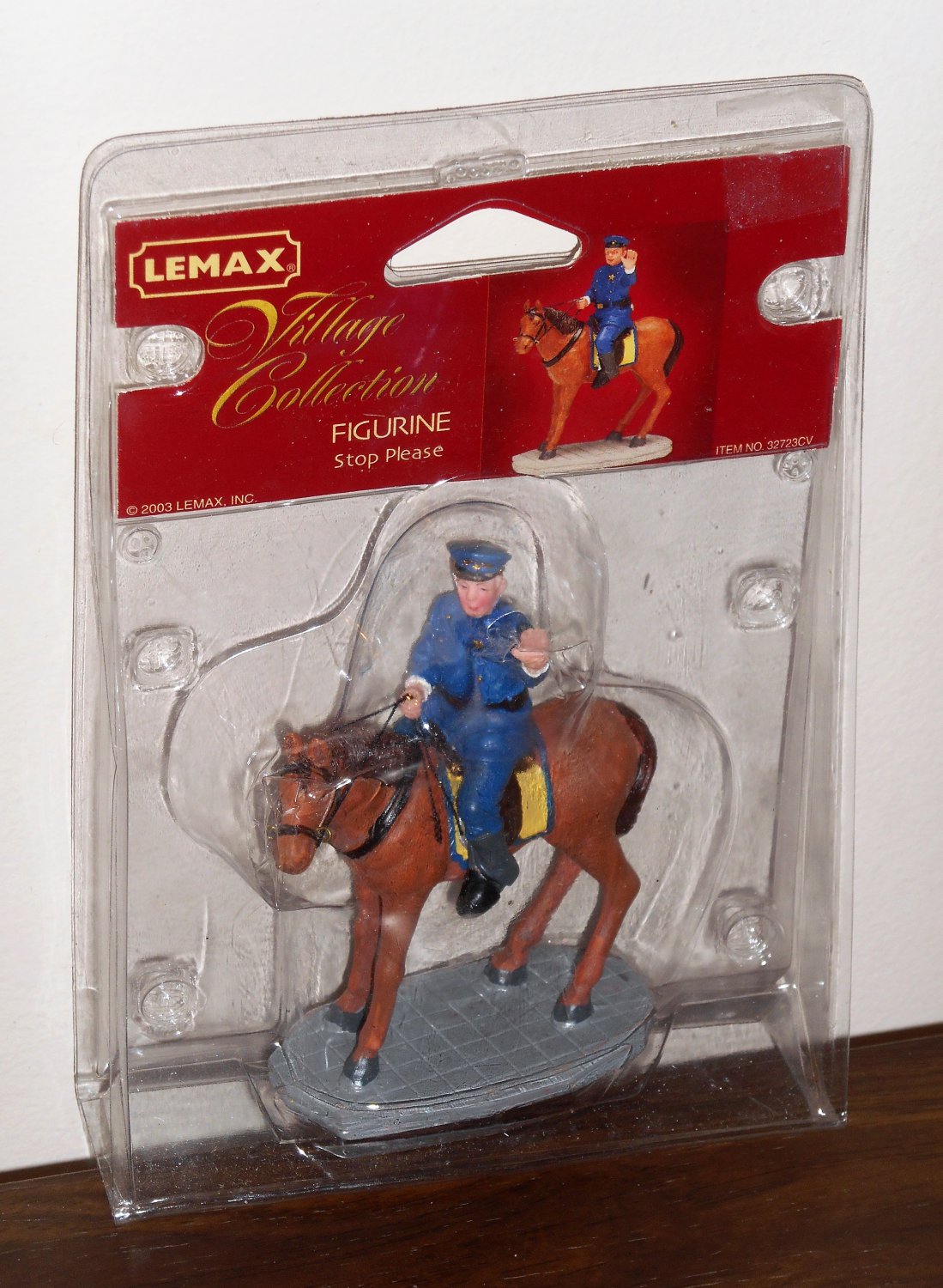 Lemax Village Collection 32723 Stop Please Policeman Horse Polyresin Figurine 2003 NIP