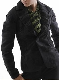 L.A.M.B LAMB Gwen Black Velvet Smocked Blazer Jacket 4