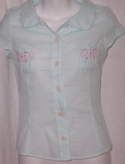 Anthropologie MANOUSH Seersucker Layette Chemise Top S