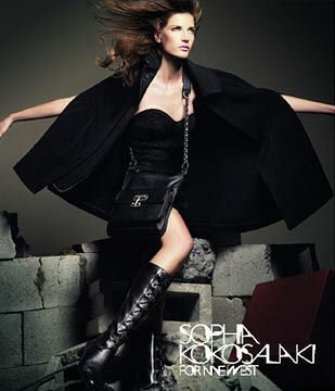 $495 Sophia Kokosalaki Black Wool Cashmere Cape Coat L