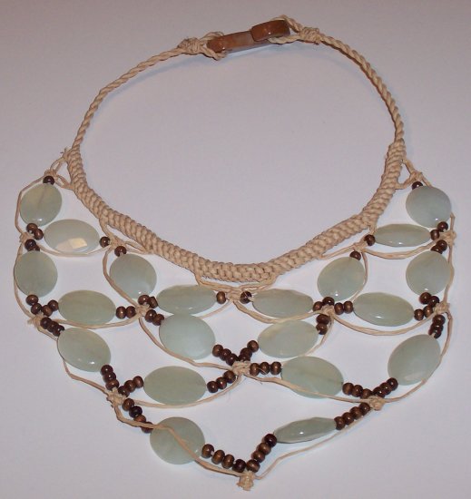 Brazilian Jade Wood Bead Choker Necklace- Anthropologie