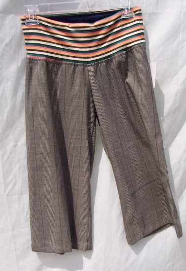 T-BAGS LA Plaid Striped Trouser Shorts Cullots S $180