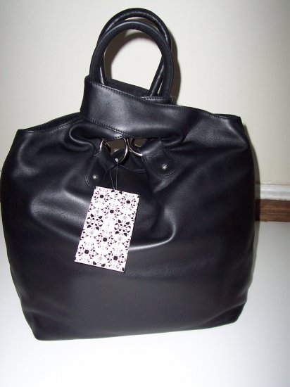 THAKOON Black Leather Day Shopper Purse Nine West NWT