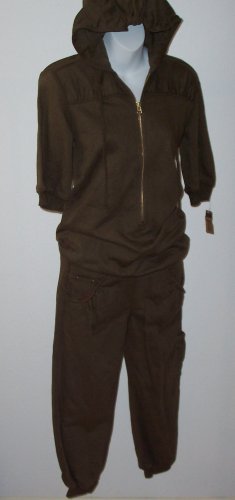 Rare MIKE & CHRIS Jesse Olive Fleece Hoodie Jumpsuit XS