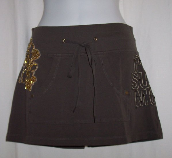 PINKO SUNDAY MORNING Beaded Drawstring Mini Skirt S $150