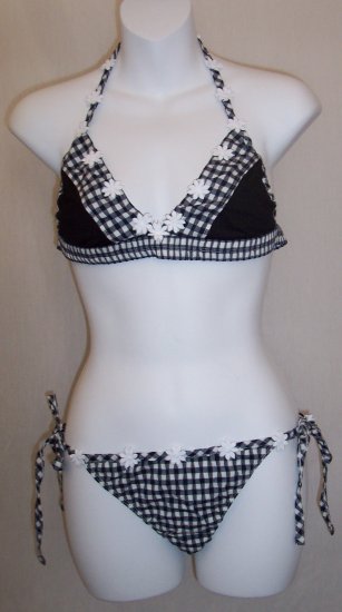 Anthropologie MANOUSH Gingham String Bikini Swimsuit L