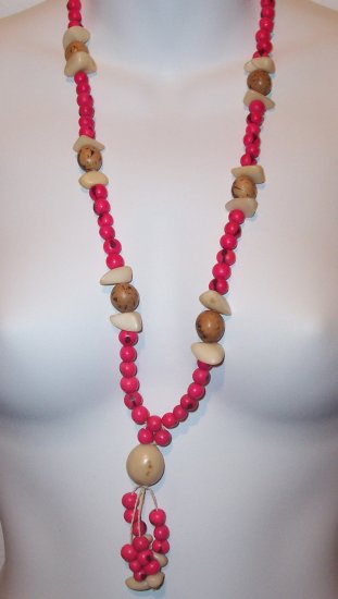 Brazilian Wood Bead Boho Hand Crafted Necklace