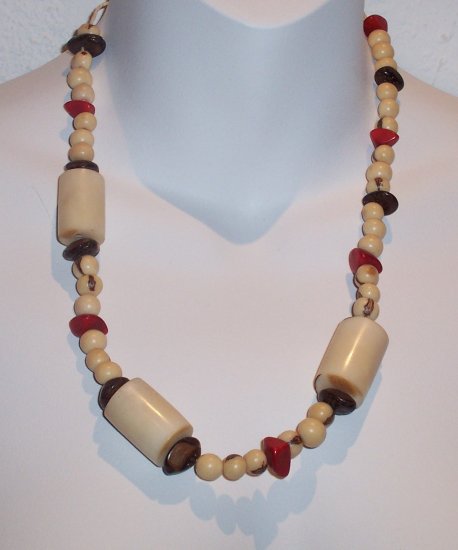 Brazilian Wood Bead Boho Hand Crafted Necklace