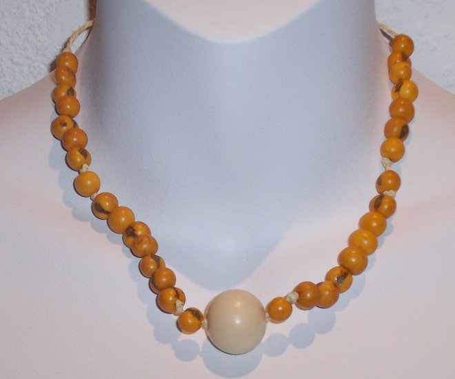 Brazilian Wood Bead Boho Hand Crafted Choker Necklace