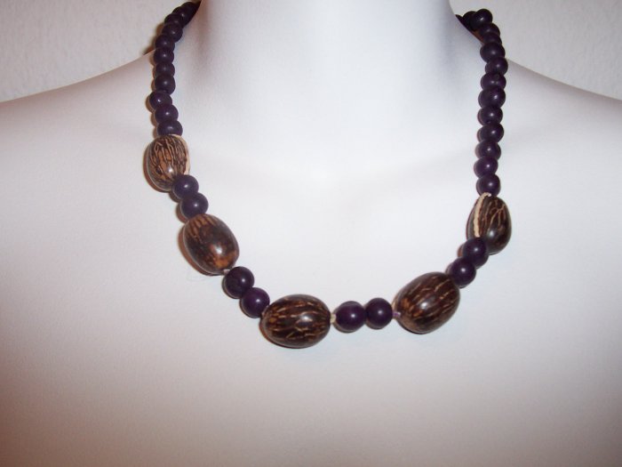 Brazilian Wood Bead Boho Hand Crafted Choker Necklace