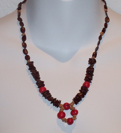 Brazilian Wood Bead Seed Boho Hand Crafted Choker Necklace