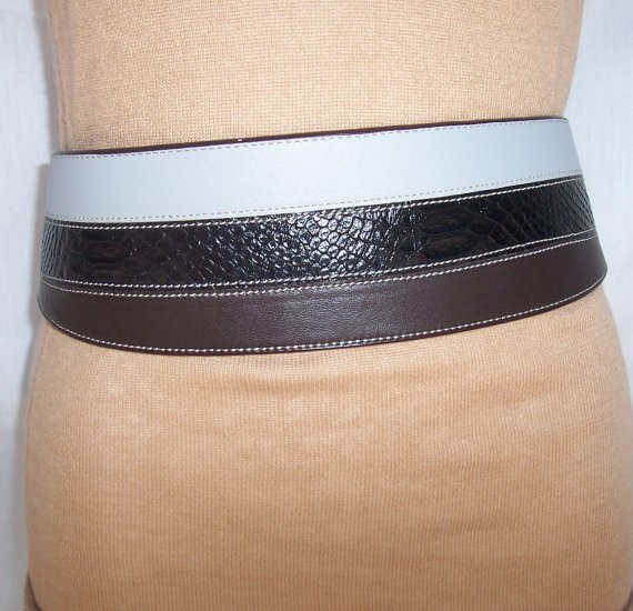 TWELFTH STREET 12th St. by CYNTHIA VINCENT Leather Python Waist Belt