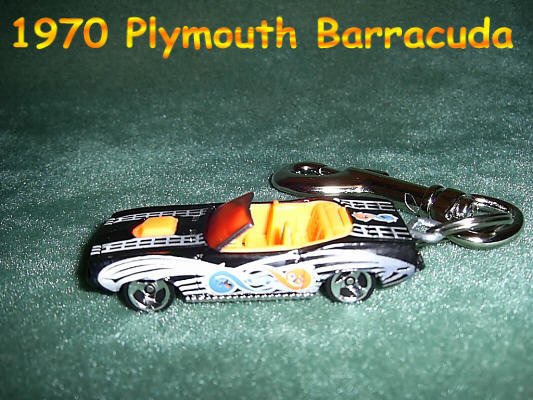 1970 PLYMOUTH BARRACUBA CAR KEYCHAIN & SWIVEL CLIP (FREE SHIPPING)
