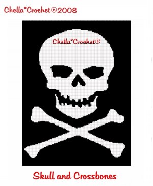 Crochet Pattern for Skull with Crossb
ones Applique by adorkable1