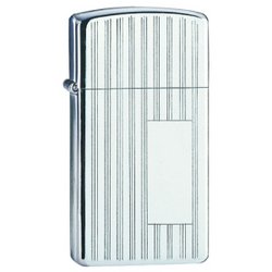 Zippo High Polish Chrome, Slim Ribbon