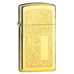 Zippo Venetian Design, Slim, High Polish Brass