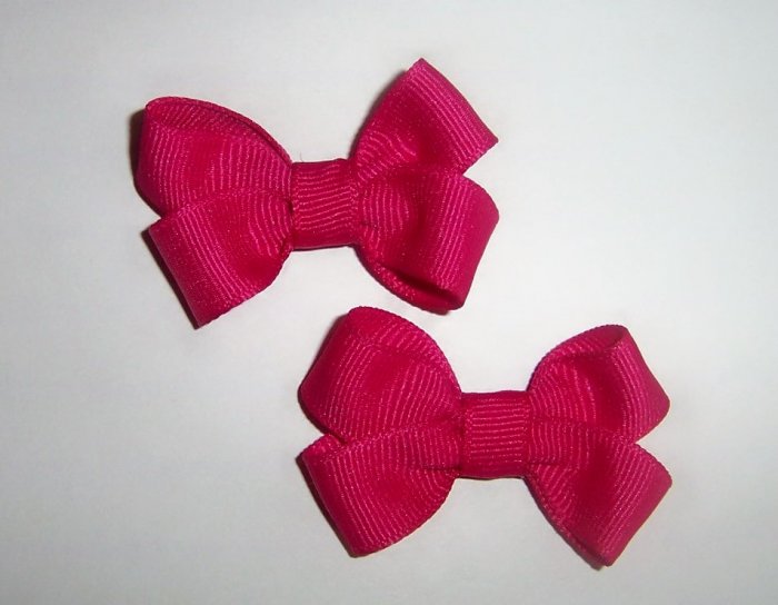 Adorable Hot Pink Tiny Little Hair Bow Set