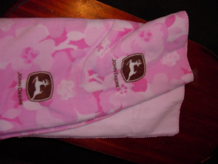 Pink John Deere Throw