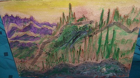 abstract mixed media landscape
