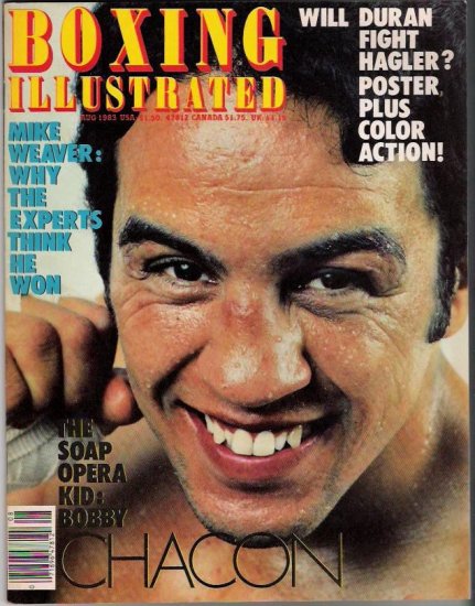 Boxing Illustrated- August 1983- Duran Hagler-Mike Weaver-Bobby Chacon-Vintage