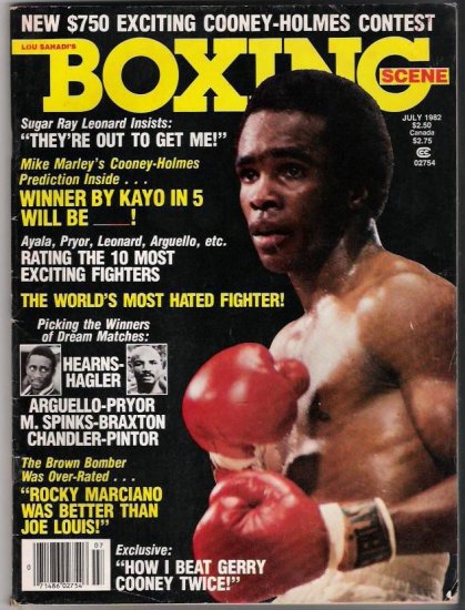 Lou Sahadi's Boxing Scene -July 1982-Cooney-Holmes-Sugar Ray Leonard