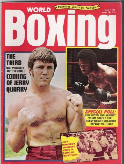 World Boxing-Jerry Quarry-Jack Dempsey-May 1974- Vintage Magazine