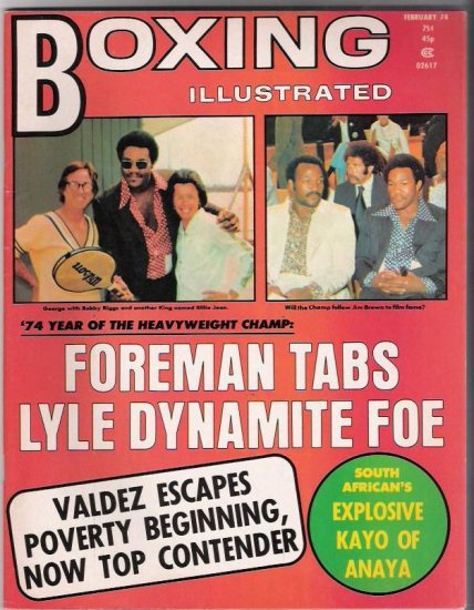Boxing Illustrated- Foreman-Valdez- Kayo of Anaya- Bobby Riggs- Vintage Magazine