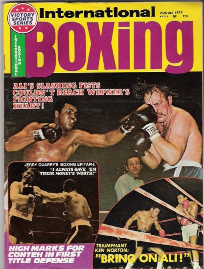 International Boxing- Ali's Slashing Fists-Jerry Quarry-Ken Norton- Vintage Magazine