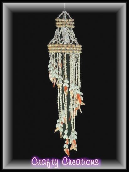 Hand Crafted Artistic Shell Chandlier - 24" Long - #132