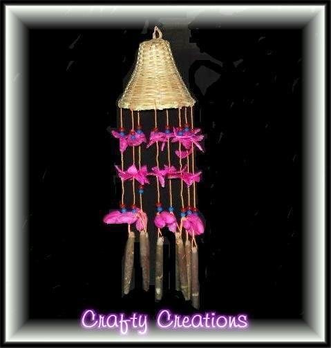 Pink Shells Wind Chimes - 12" Long - #215