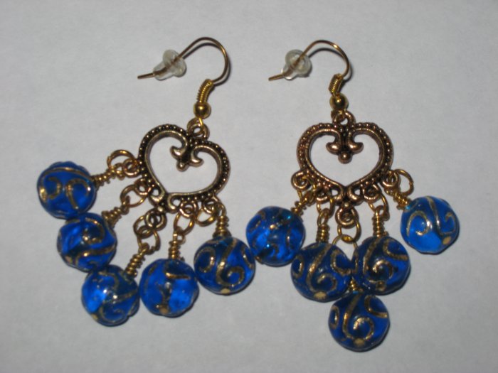 Chandelier Blue Glass Earrings