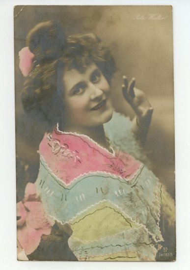 1906 Vintage Antique French Post Card Postcard Woman PC Rita Walter