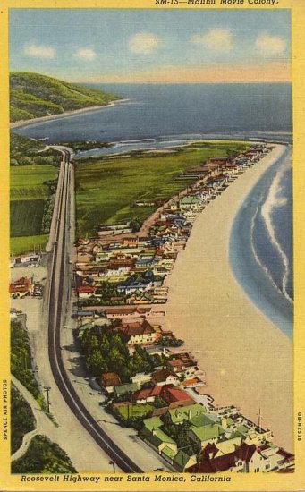 Roosevelt Hwy Santa Monica CA Ariel View Real Photo PC
