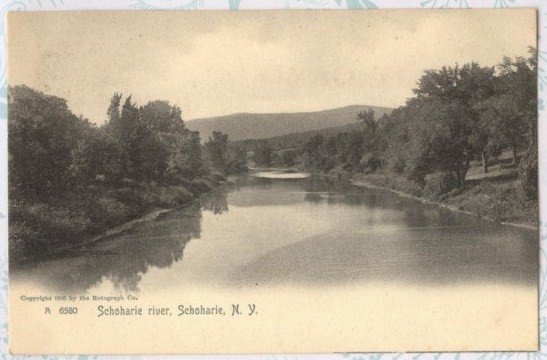 Antique 1905 Postcard Schoharie River, Schoharie New York Post card