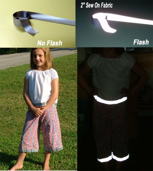 Reflective Sew-On Safety Trim Fabric 2" Wide 30 feet