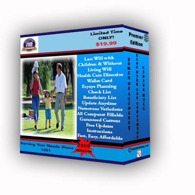 Last Will And Testament Kit with Free Living Will Kit