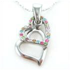 Heart-to-Heart White Gold Plated Necklace