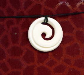 MAORI STYLE BONE KORU PENDANT