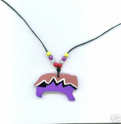 NATIVE AMERICAN INDIAN BONE ZUNI BEAR PENDANT