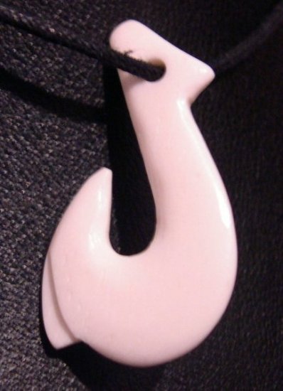 MAORI STYLE BONE CARVING PENDANT - FISH HOOK