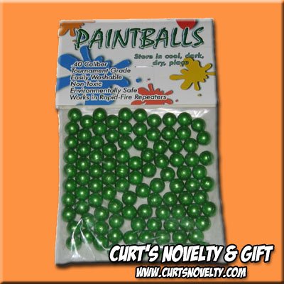 .40 Caliber Green Paintballs Bag of 100 Great for Blowgun or Slingshot