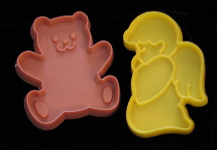 Hallmark Mini Cookie Cutter Kneeling Angel and Teddy Bear Vintage Cookie Cutters
