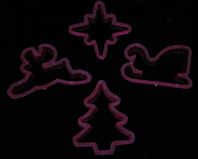 Christmas Holiday Clear Red Cookie Cutter Four Cutters