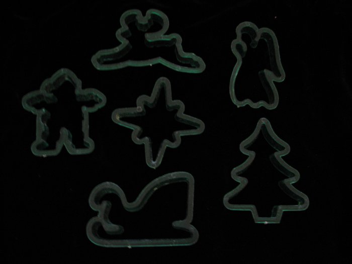 Christmas Holiday Clear Green Cookie Cutter Six Cutters Angel