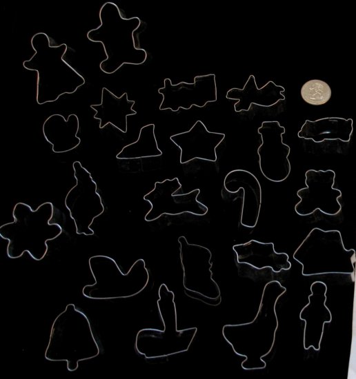 Mini Metal Cookie Cutters Advent Holiday Christmas Lot of 23 The Original Sugerbakers