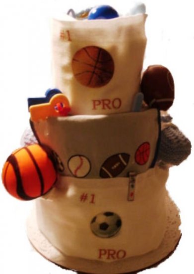 Sports Diaper Cake 3 Tier
